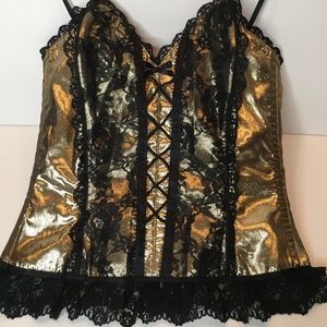 Vintage Corset - EUC - Made In England - Gold Lamè